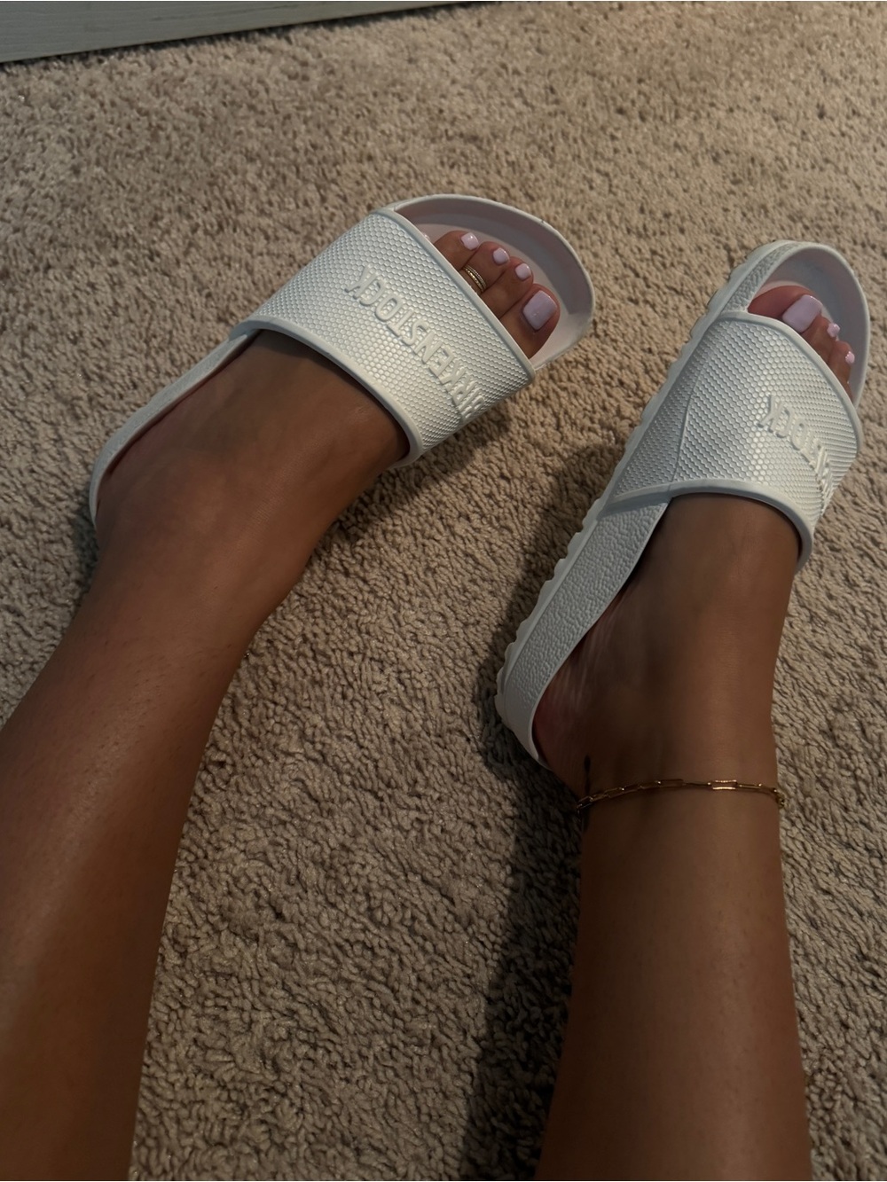 Birkenstock White Slide Sandals for Women Barbados